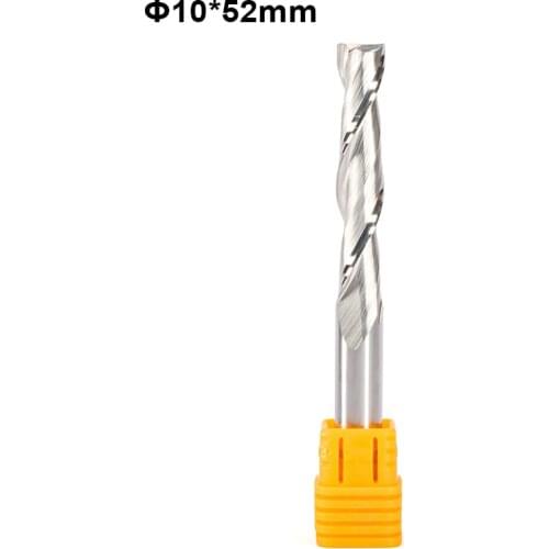 1pc 10mm Solid Carbide CNC Drill Bit Set Milling Tools EndMill 2 Two Flute Spiral Router PVC Wood Cutter Bits 32mm 42mm 52mm