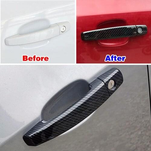 For Vauxhall Astra MK5 MK6 H J 2004-2019 Carbon Fiber Color Refit Chrome Door Handle Cover Decoration Trim Protection Sticker