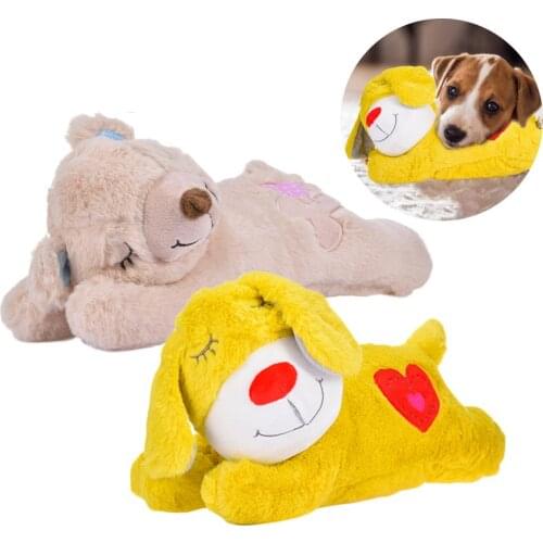 Dog Toy Self-heating Plush Toy Comfortable Behavioral Training Aid Toy Heart Beat Soothing Plush Doll Sleep For Smart Dogs Cats