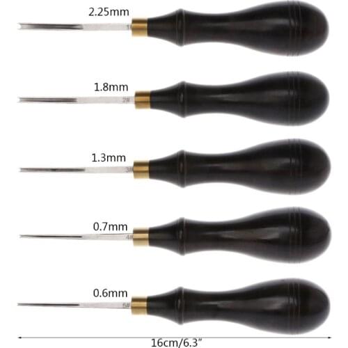 Leather Edge Creaser Steel Blade Ebony Blackwood Shallow Groove Craft Mark Tool 16cm