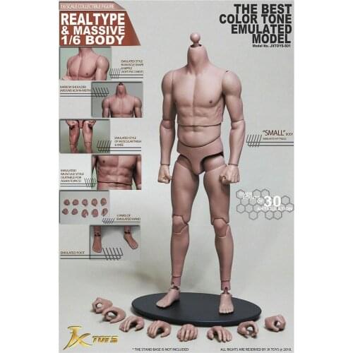 JXtoys JX-01 1/6th Scale Male Asian Strong Muscle Body Narrow Shoulder Accessories 12'' Male Soldier Body Model Toys Collection