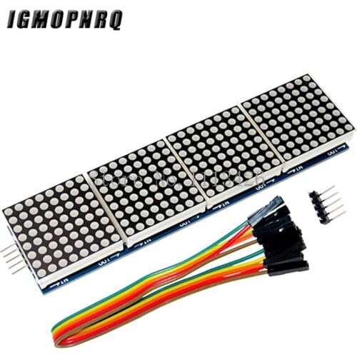 10pcs/lot MAX7219 Dot Matrix Module Microcontroller 4 In One Display with 5P Line