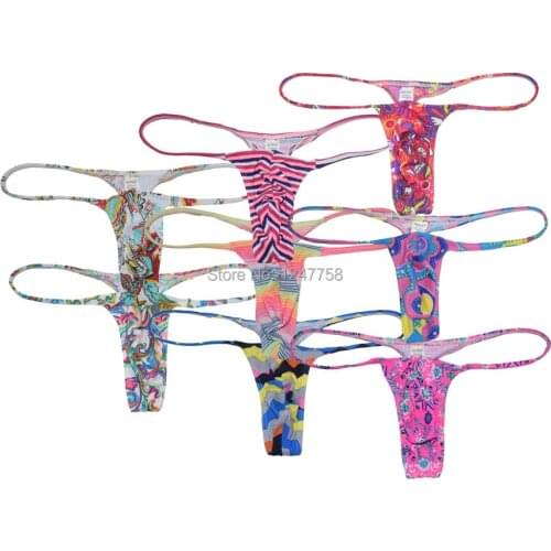 Men Jockstrap Men Underwear Swim Printed Male Thong Micro Cut Slim Sport T-Back Tangas Nylon Shorts Hombre G-String