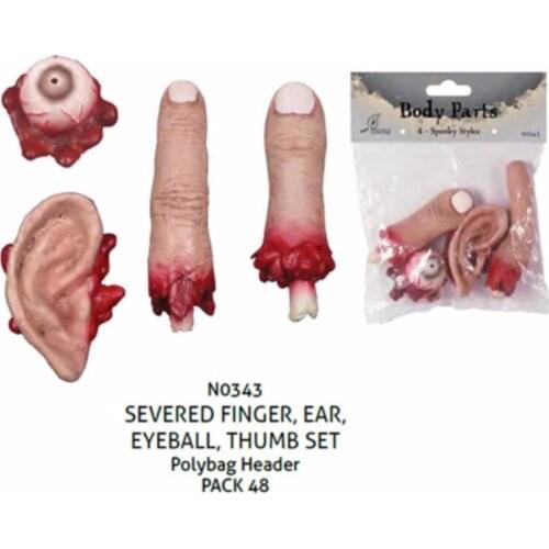 New arrival Halloween Horrible Severed Finger Ear Eyeball Thumb set/Bag for Halloween party Bar decor