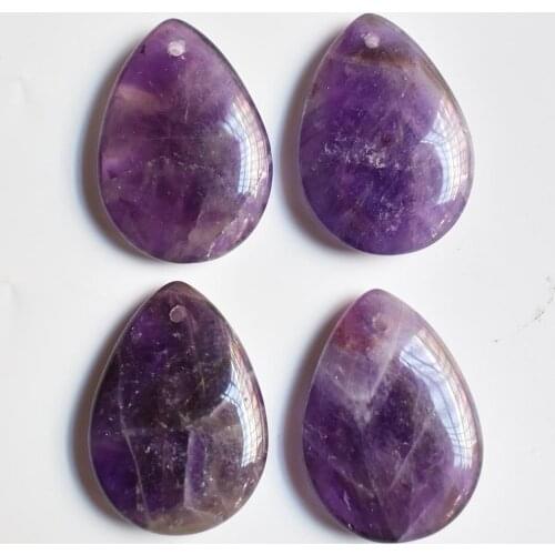 Wholesale 4pcs/lot 2021 New Fashion good quality natural stone amethysts water drop charms pendants for jewelry making free