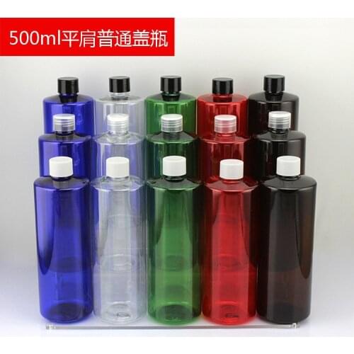 Wholesale 500ml Ordinary Cover Flat Shoulder PET Liquid Bottle 10PCS/LOT