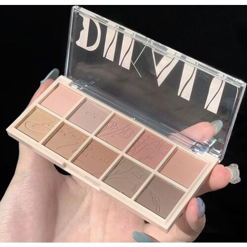 10 Colors Embossing Eyeshadow Palette Matte Burst Glitter Eye Shadow Makeup Palette Waterproof Lasting Eyes Primer Cosmetics