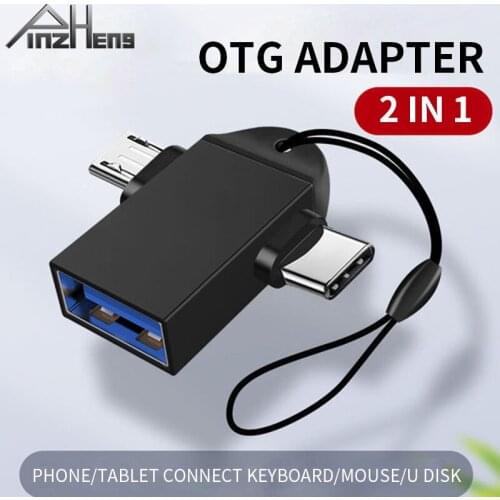 PINZHENG OTG Type C Adapter 2 In 1 OTG Micro USB Converter USB C 3.0 Flash Disk Mouse Connector For Smartphone Android USB PLUG