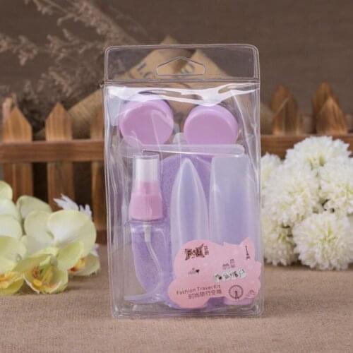 7PCS/Set Durable Refillable Bottles Travel Package Cosmetics Bottles Plastic Pressing Spray Bottle Tool Kit