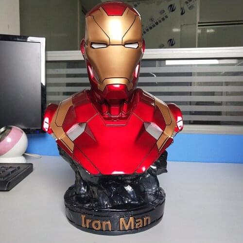 Marvel Avengers bust of Ironman Mark 46 Resin Ironman Statue PVC Action Figures Toys