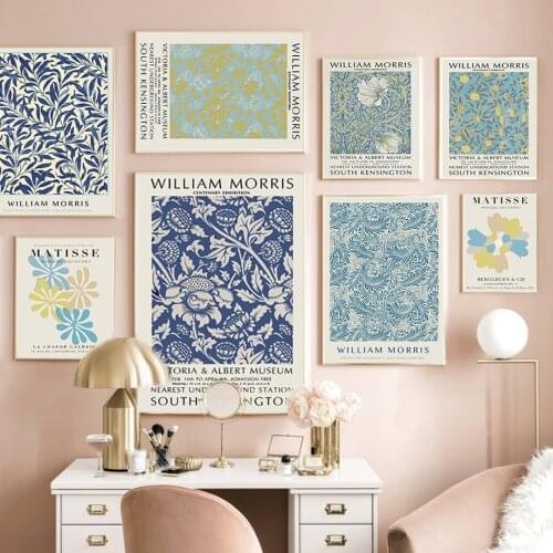 William Morris Matisse Flower Bamboo Leave Wall Art Canvas Painting Nordic Poster And Prints Wall Pictures For Living Room Decor