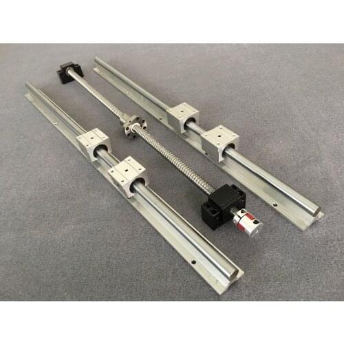 SFU1605 Ball screw + BK12 BF12 + Nut Housing + Coupling + 2pcs SBR16 linear rail 200mm 300mm 500mm 600mm 1000mm + 4pcs SBR16UU
