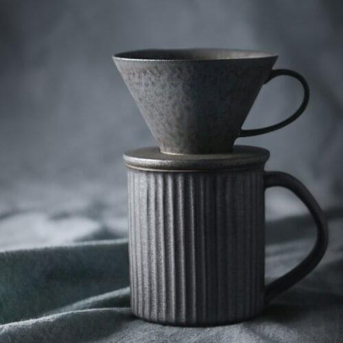 Nordic Black Coffee Filter Box Simplicity Kitchen Accessories Reusable Ceramics Coffee V60 Dripper Caffitaly Coffeeware ED50CF