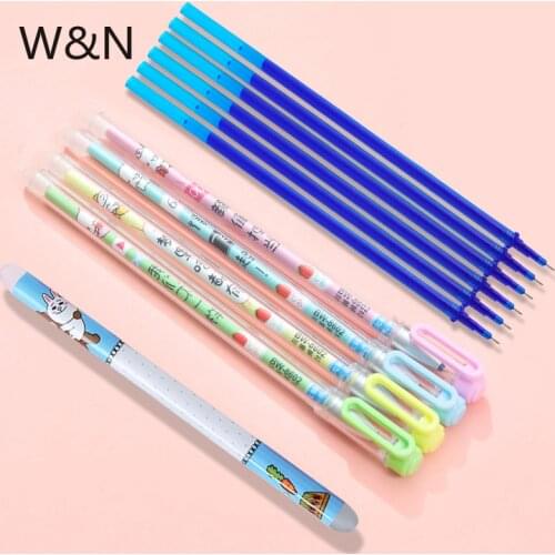 12Pcs/set 0.5mm Erasable Pen Refill Blue/Black/Red Ink Washable Handle Erasable Ballpoint Pen for School Office Writing Supply