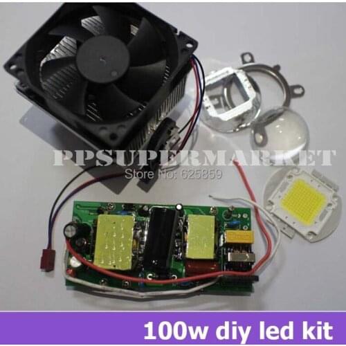 100w high power led + LED Aluminium Heat Sink Cooling Fan+ 44mm Lens+ led dirver