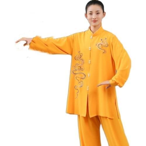 Traditional Chinese Clothing Taiji Long Sleeved Wushu Taichi Women Kungfu Uniform Suit Uniforms Tai Chi Exercise Clothing 12446