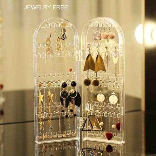 Earring Storage Box 2/4 Folding Screen Earring Jewelry Display Stand Earrings Storage Rack Ins Wind Finishing Box