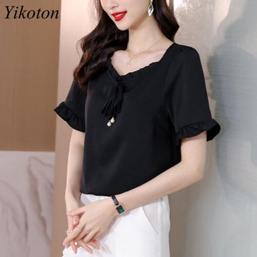 Женские черные рубашки YIKOTON China At AliExpress