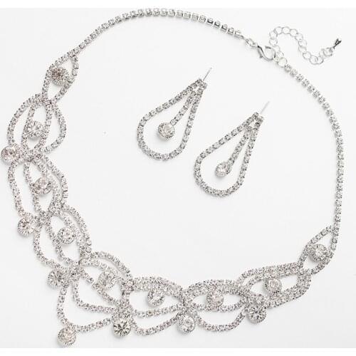 YFJEWE Rhinestone Jewelry the New Design and High Quality female wedding bridal bridesmaid jewellery Necklace Earrings Set N323