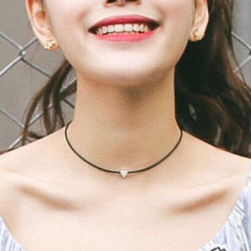 Small Heart Pendant Leather Rope Chain Necklace for Women Choker 2020 Fashion Jewelry Clavicle Chain Short Necklaces Simple