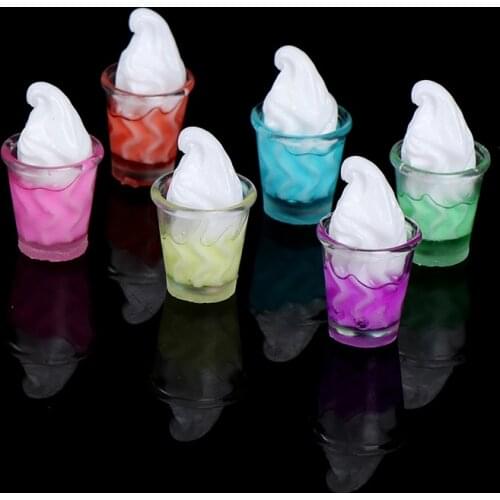 10pcs 1/12 Dollhouse Miniature Pretend Food Candy Color Ice Cream Cup Drink For Dollhouse Decals New