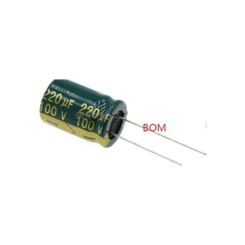 10 pcs Aluminum electrolytic capacitor 220 uF 100 V 13 * 20 mm frekuensi tinggi Radial Electrolytic kapasitor