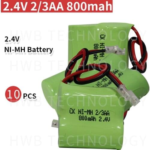 10PCS/lot Original New Ni-MH 2/3AA 2.4V 800mAh Ni-MH Rechargeable Battery Pack With Plugs For Cordless Phone Free Shipping