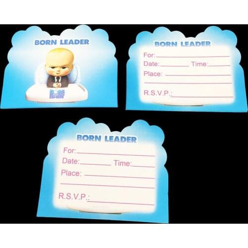 10pcs/lot Baby Boss invitations Baby Boss birthday party decorations Baby Boss theme birthday party invitations cards