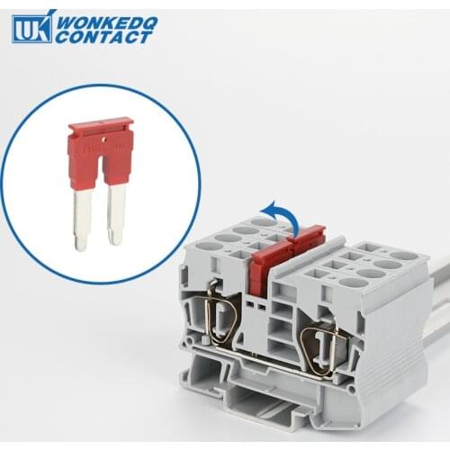 Jumper FBS2-10 Plug In Bridge for 10mm^2 wiring ST And PT DIN Rail Terminal Blocks L18/H35.1/W4.2mm 2seats Connector
