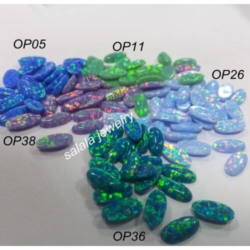100pcs/lot Free Shipping 5x10mm Synthetic Oval Flat Bottom Opal Stone , Oval Cabochon Opal Stone Price