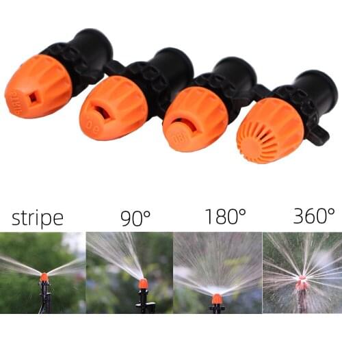 15PCS Irrigation Sprinkler 90°/180°/360°/strip Nozzle Optional Wood Pile Barb Screw Connector Suitable Garden Plant Greenhouse