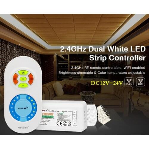 2.4G RF dual white CT color temperature and brightness adjusting dimmer, controller + touch remote control kit series,DC12V~24V