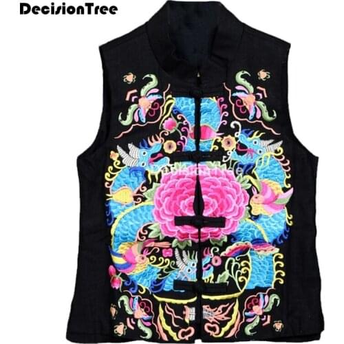 2021 embroidery qipao elegant chinese vests robes chinese monk robes women clothing traditional national embroidery tang vest