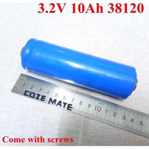 4pcs Lifepo4 3.2v 10Ah Cell 38120 3.2v 10ah Lifepo Not Lithium Lipo 50A for Pack Diy 12v 10ah Power Storage + Screws Free Ship