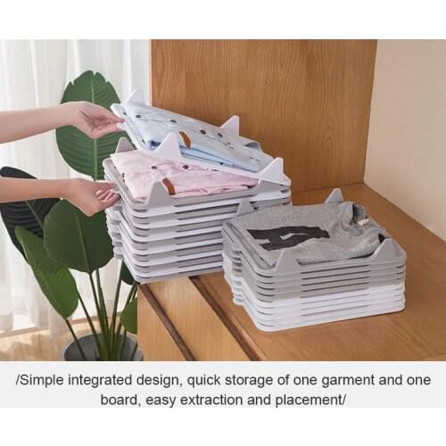 5pcs T-Shirt Clothing Folder Board Wardrobe Room Organizer Time-Space Saving Quick Folder Clips Adult Kids Clothes Organization