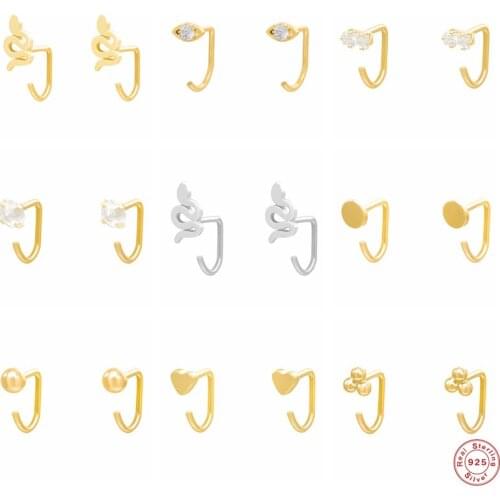 Aide 925 Sterling Silver Cubic Zirconia Stud Earrings For Women Mini Snake Beads Heart Round Disc Ear Stud Party Fine Jewelry