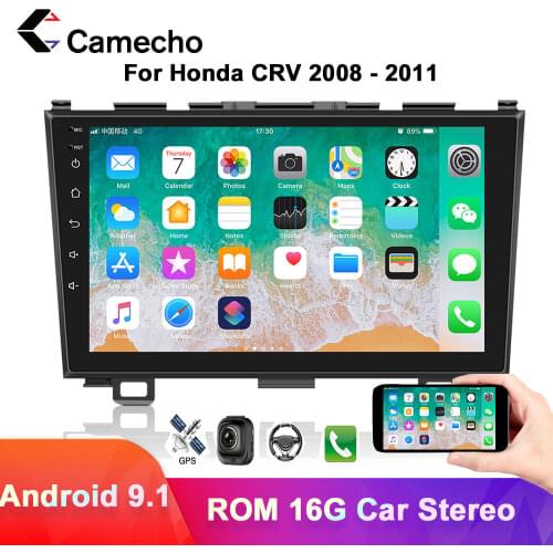 Camecho 2 Din Android 9.1 Car GPS Navigation MultImedia Video Player 2din Car Stereo For Honda CRV 2008 2009 2010 2011 Autoradio
