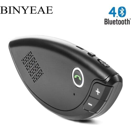 Car Bluetooth 4.0 Sun Visor handsfree Car Kit Speaker Wireless Speakerphone MP3 Player adapter support voice broadcast with clip