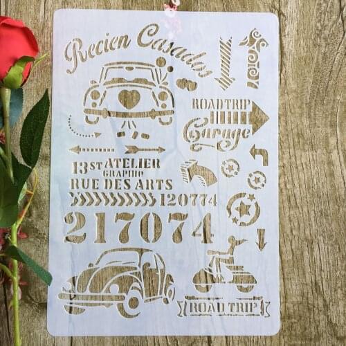 Car number A4 29*21cm DIY Stencils Wall Painting Scrapbook Coloring Embossing Album Decorative Paper Card Template