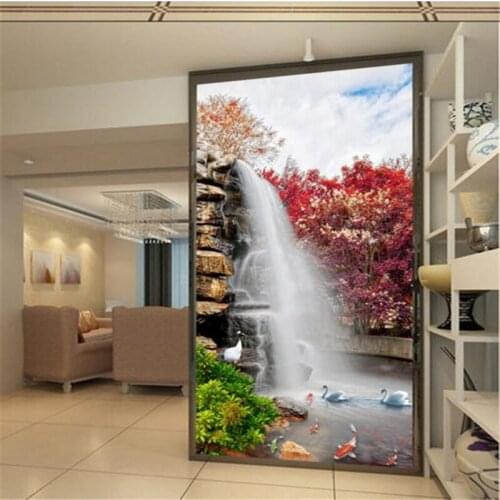 Beibehang Large custom wallpaper Wonderful water flowing beautiful waterfall entrance decoration painting papel de pared