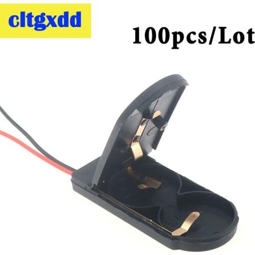 100pcs 2 slots CR2032 Button Coin Cell Battery Socket Holder Case Cover With ON/OFF Switch 3V battery Storage Box