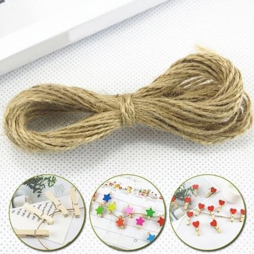 10Meter Natural Jute Twine Burlap String Linen Vintage Hand-woven Rope DIY Photo Wall Decoration Gift Wrapping Party Supplies