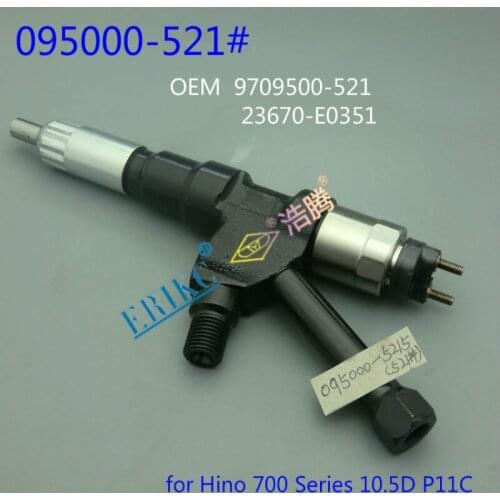 ERIKC 095000-5210 23670-E0351 common rail injector 5210 diesel fuel system injection 9709500-521 for Hino 700 Series 10.5D P11C