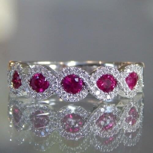 Exquisite Red Crystal Ring Fashion Temperament Female Romantic Birthday Gift Factory Wholesale