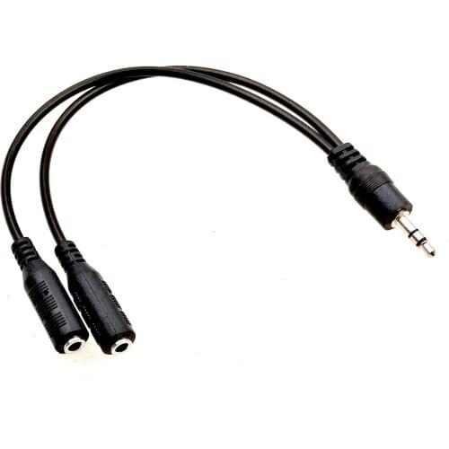 3.5mm Jack 1 in 2 Couples Sudio Line Earbud Headset Y Splitter Cable Headphone Earphone Adapter For Tablet Phone MP3 MP4
