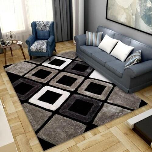 Nordic Simple Modern Abstract Lattice Carpet For Living Room Bedroom Area Rugs Kitchen Antiskid Carpets Floor Mat Home Tapete
