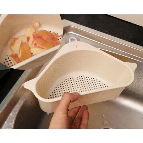 Kitchen Sink Shelf Soap Sponge Hanging Drain Rack Silicone Storage Basket Bag Adjustable Snap Sink Holder Organizer Filter Shelf