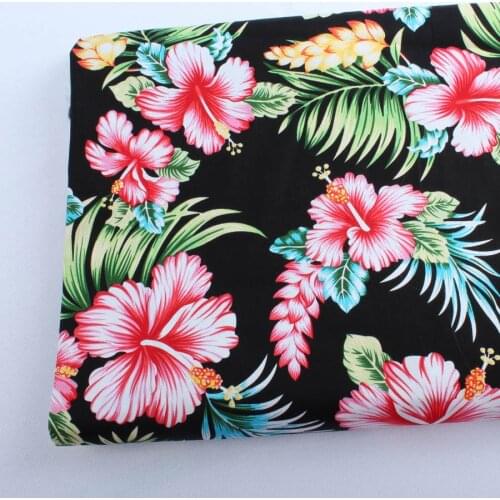 Coconut flower printed cotton fabric summer dress blouse making material diy sewing 58" wide by yard