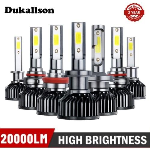 Dukallson New Mini Car Headlight H4 LED H7 H1 H3 H8 H11 9005 9006 80W 20000lm 6500K Car Styling Auto Headlamp Fog Light Bulbs