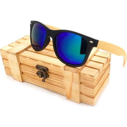 Sunglasses Women BOBO BIRD okulary Men Polarized Bamboo Legs Black Square Frame Vintage Glasses oculos de sol feminino C-CG004